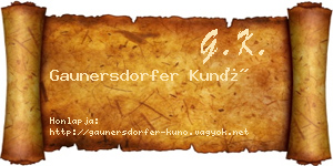 Gaunersdorfer Kunó névjegykártya